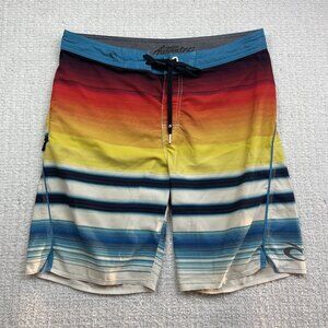 Rip Curl Board Short Swim Trunk Bathing Suit Men Striped Mirage Multicolor Read